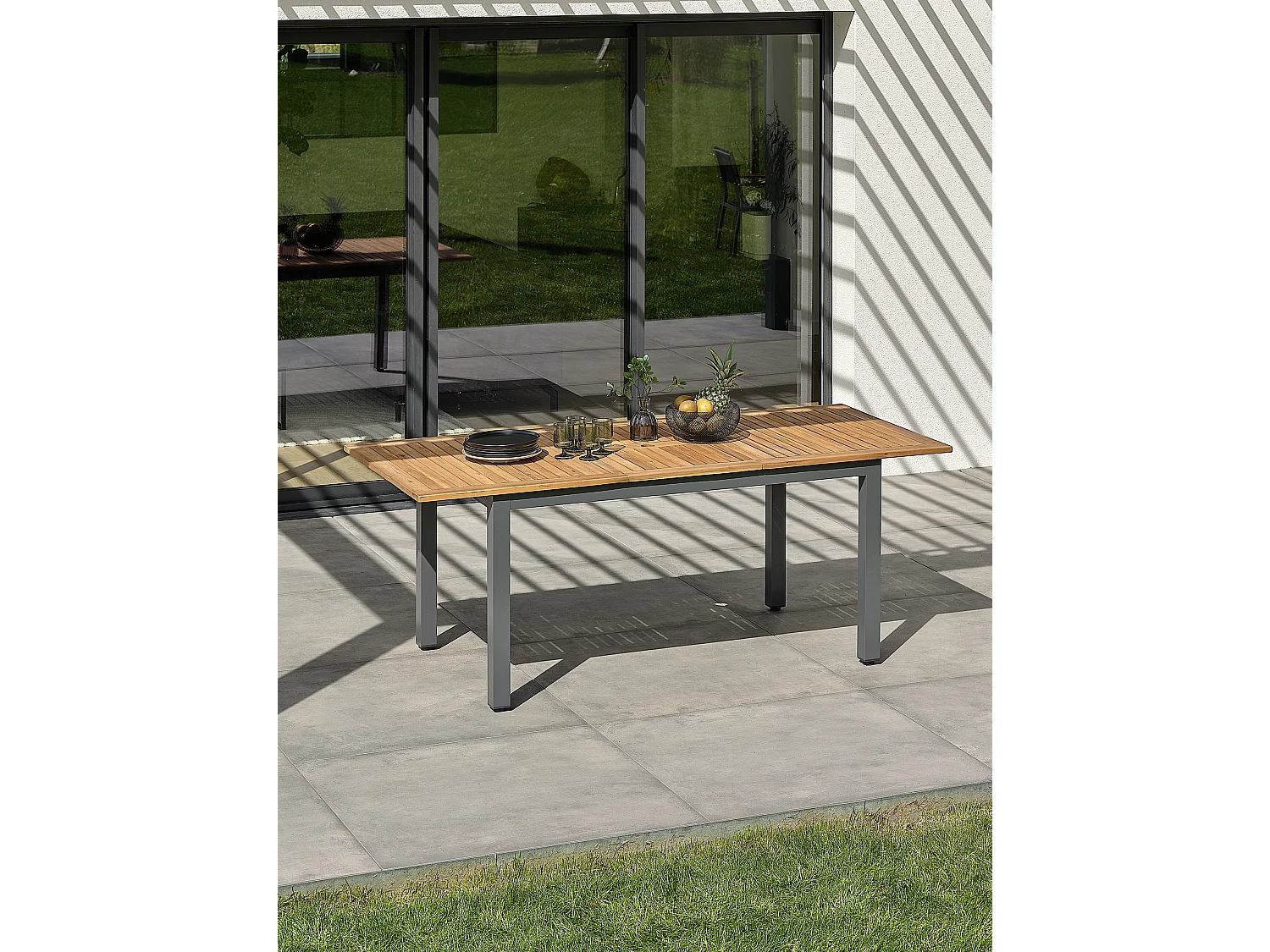 Table de jardin 8 places alu anthracite - Acacia - ORSINO