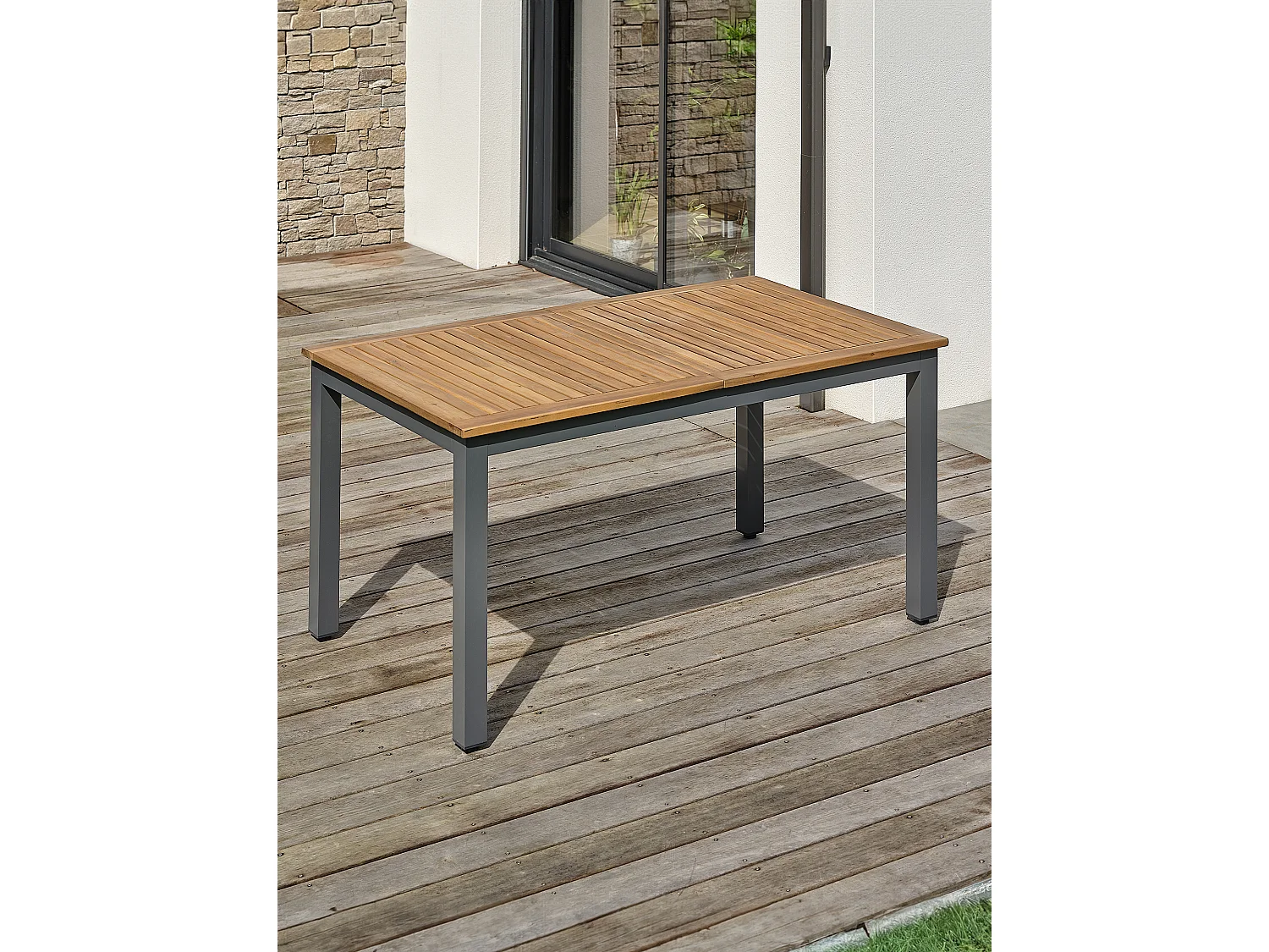 Table de jardin 8 places alu anthracite - Acacia - ORSINO
