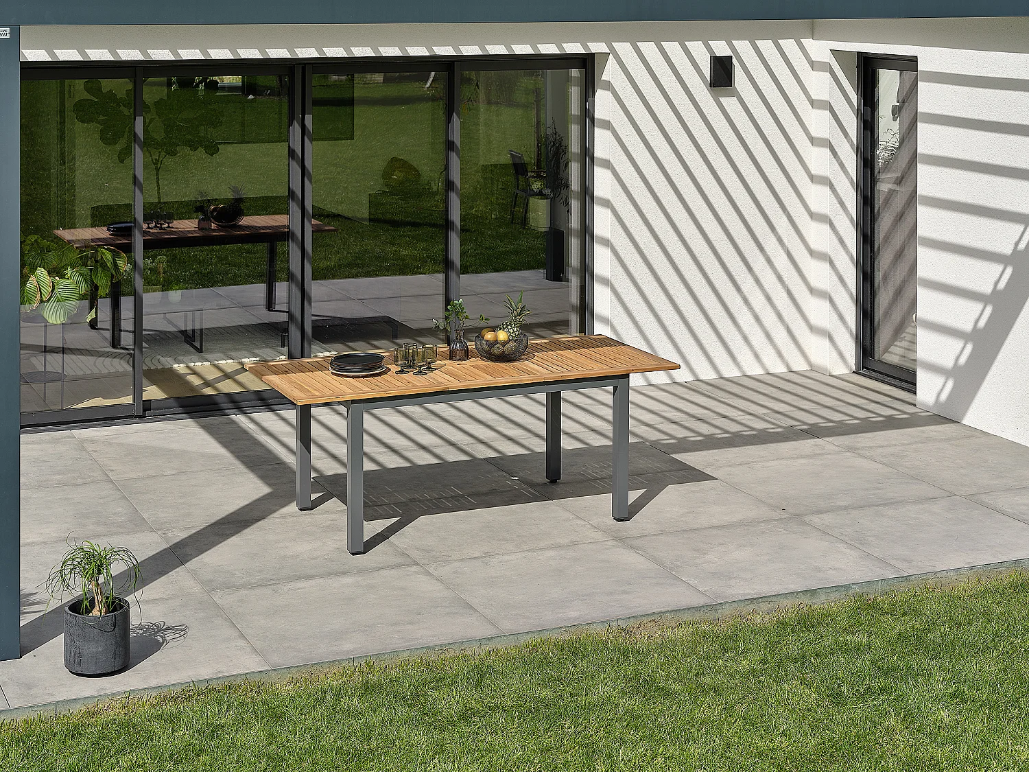 Table de jardin alu et acacia - ORSINO