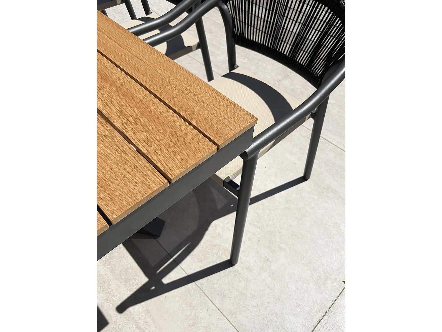 Set da pranzo da giardino in alluminio a 6 posti - Grigio antracite