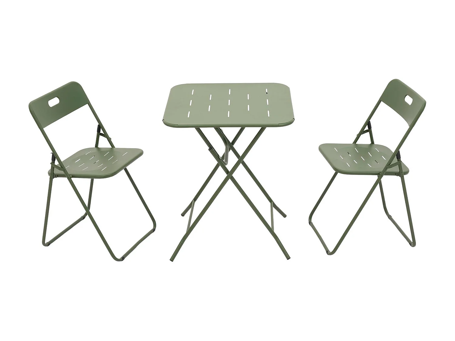 Set 3 pièces pliable : 2 chaises + 1 table, gain de place, confortable pour balcon, terrasse ou jardin – Brise d'Été