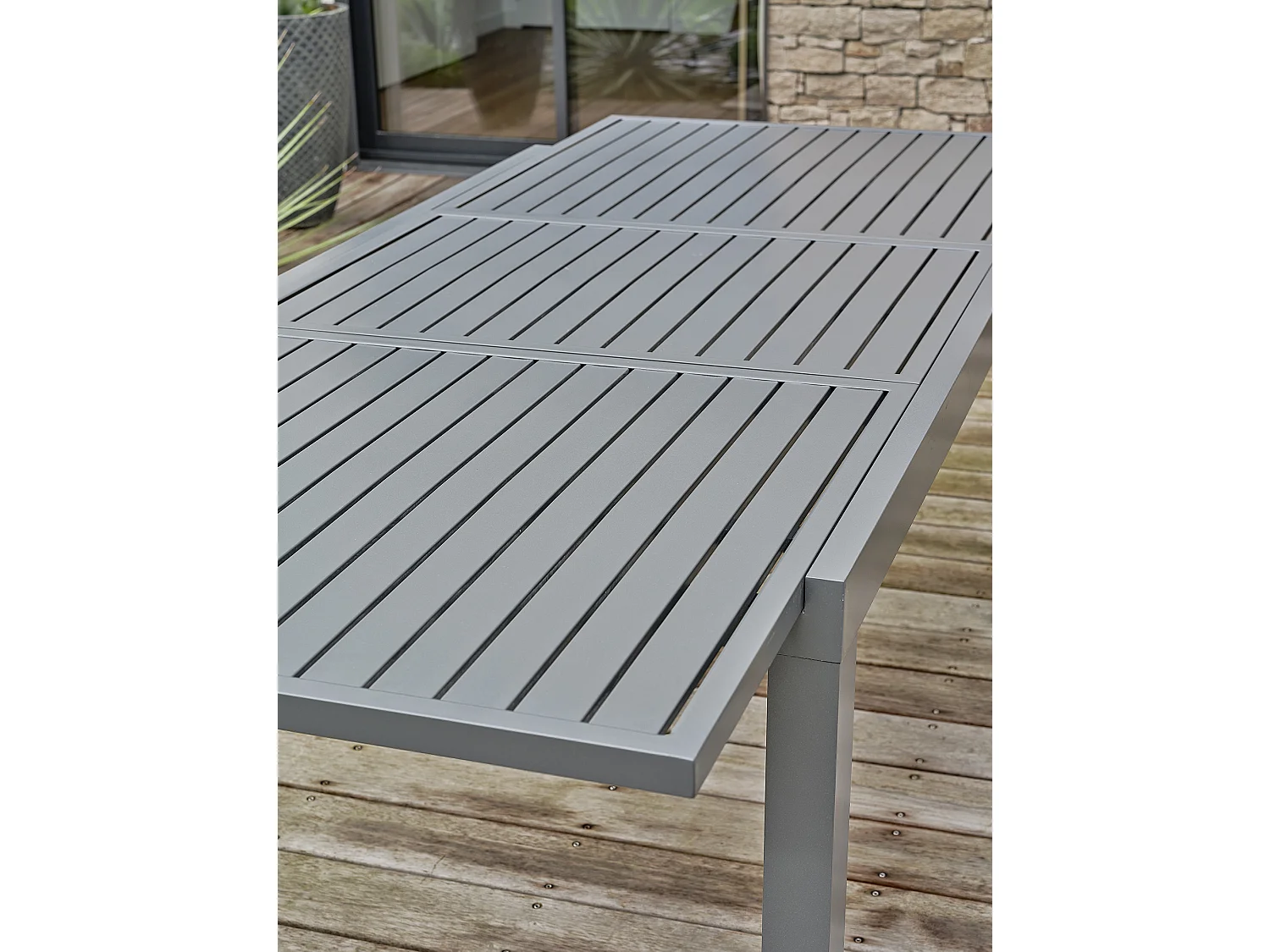 Ensemble repas de jardin 4 places - Gris anthracite - ORSINO