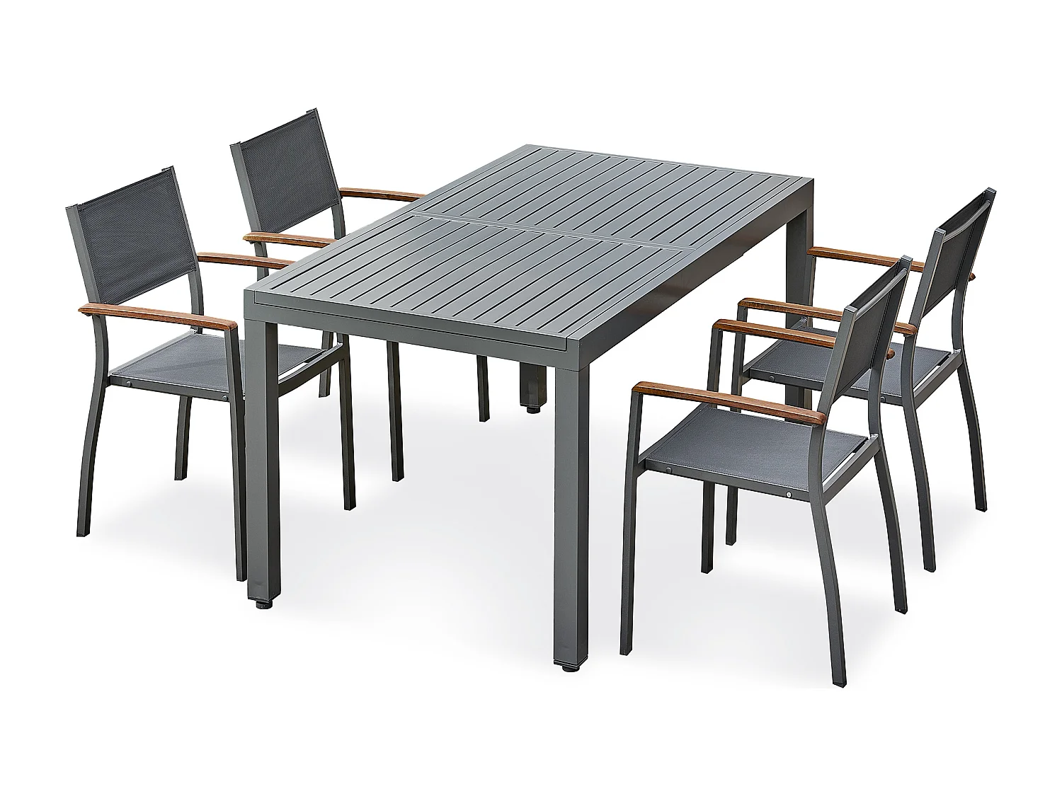 Ensemble repas de jardin 4 places - Gris anthracite - ORSINO