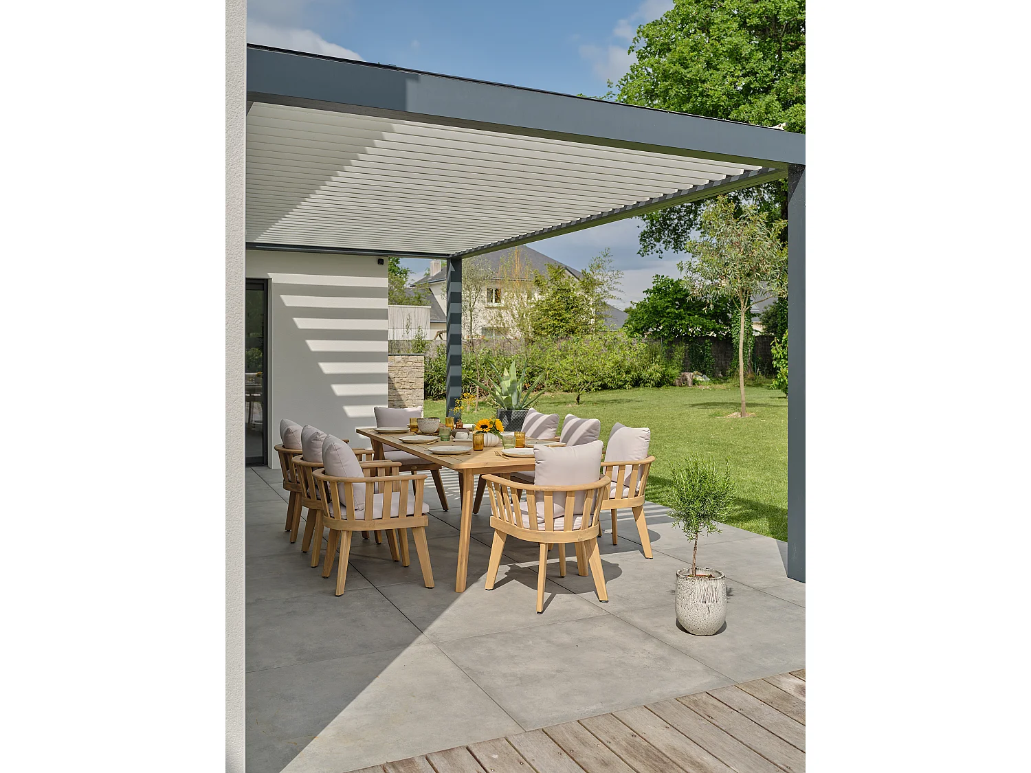 Ensemble repas de jardin 8 places - Acacia - LISO