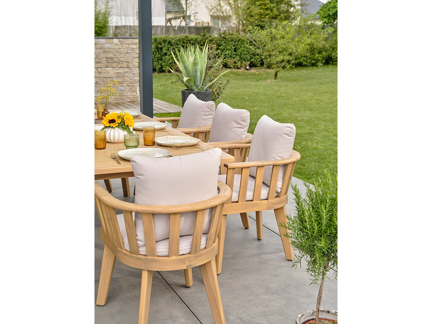 Ensemble repas de jardin 8 places - Acacia - LISO