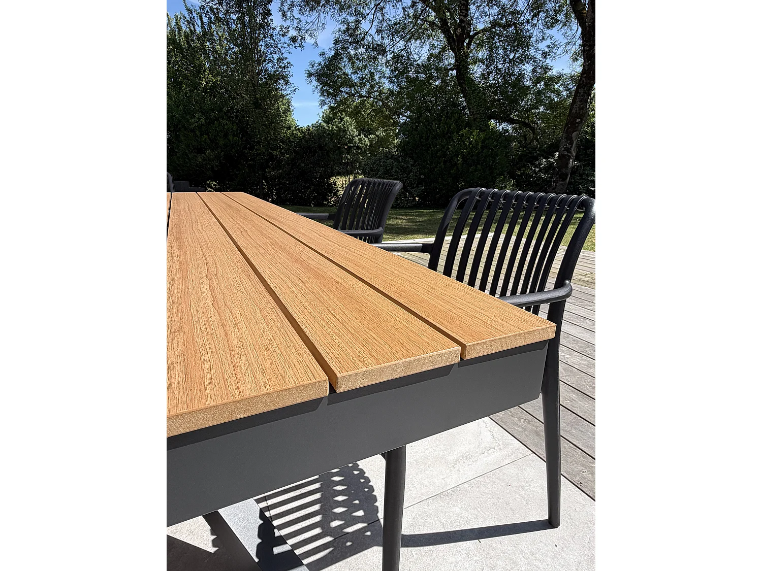 Set da pranzo da giardino in alluminio a 4 posti - Grigio antracite