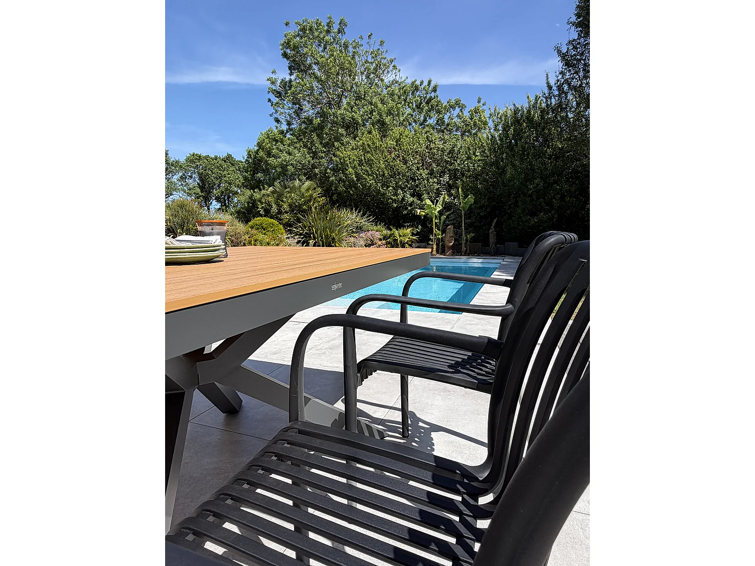 Set da pranzo da giardino in alluminio a 4 posti - Grigio antracite