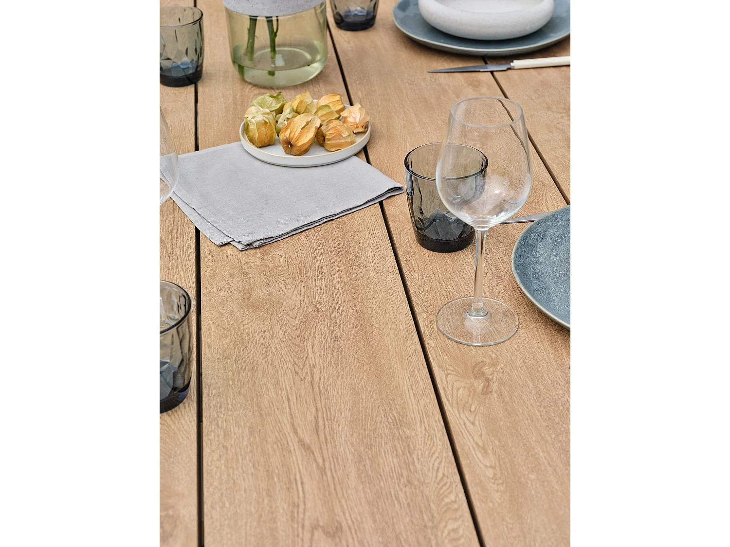 Table de jardin 8 places - Gris anthracite - KELIA