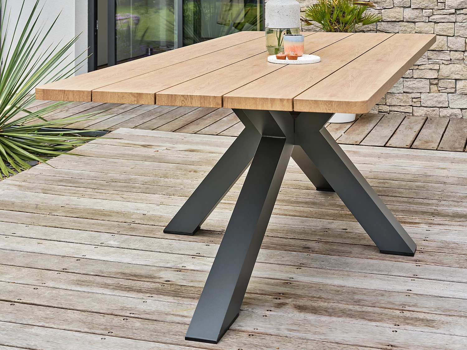 Tuintafel 8 personen - Antraciet - KELIA