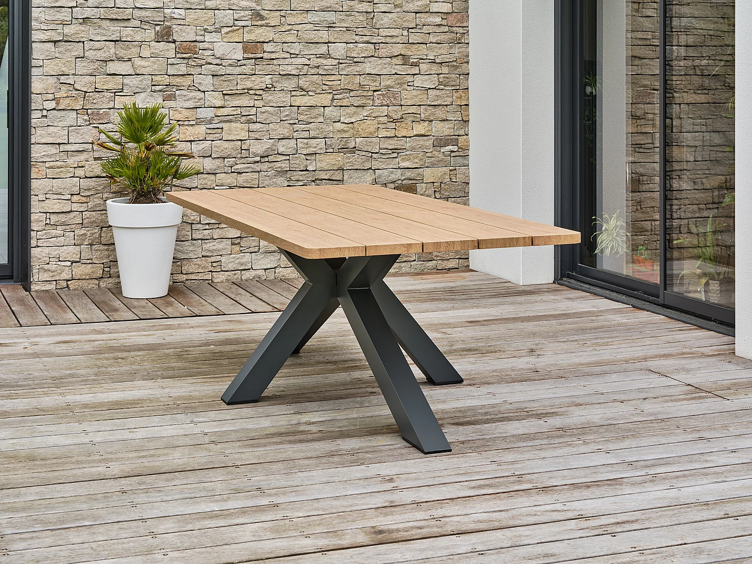 Tuintafel 8 personen - Antraciet - KELIA
