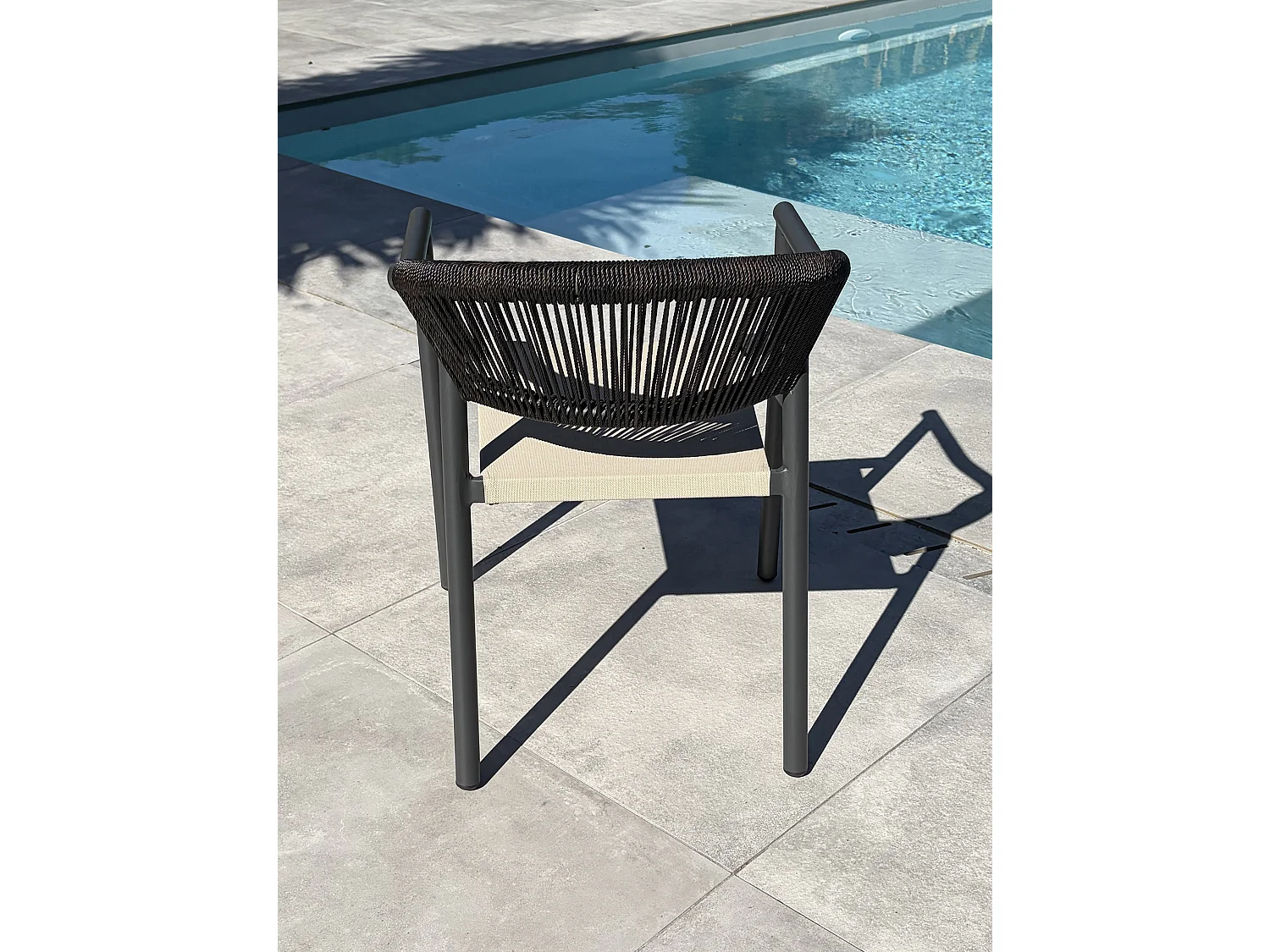 Set da pranzo da giardino in alluminio a 4 posti - Grigio antracite