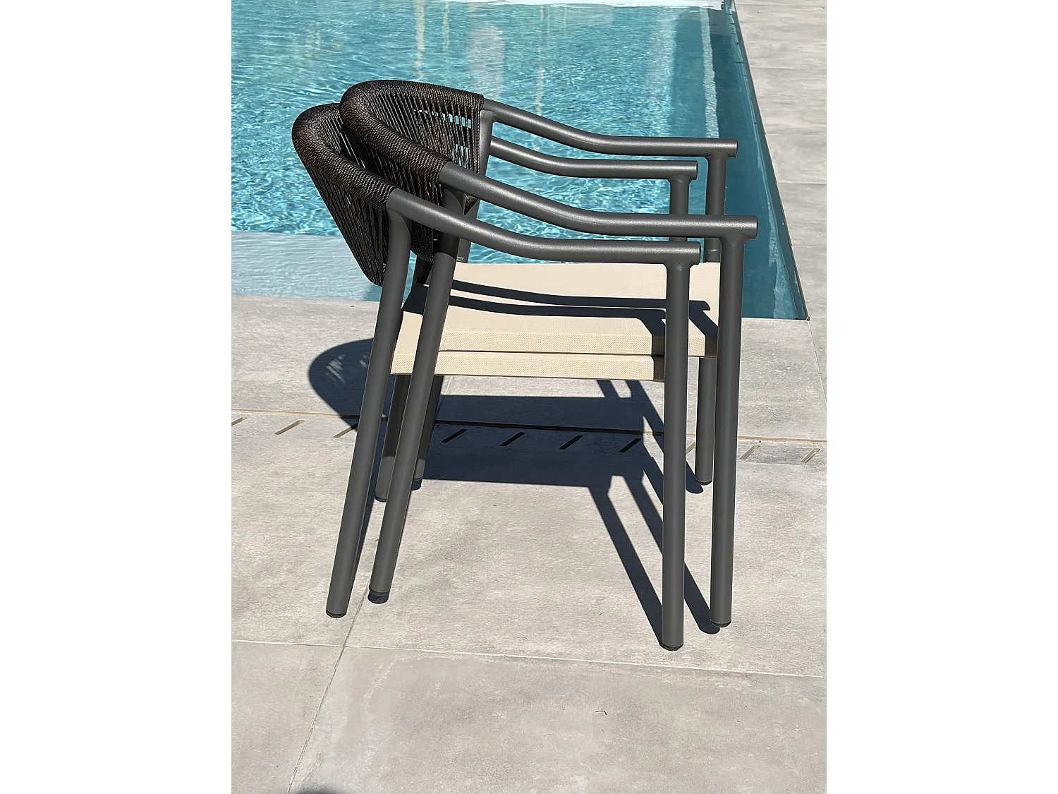 Set da pranzo da giardino in alluminio a 4 posti - Grigio antracite