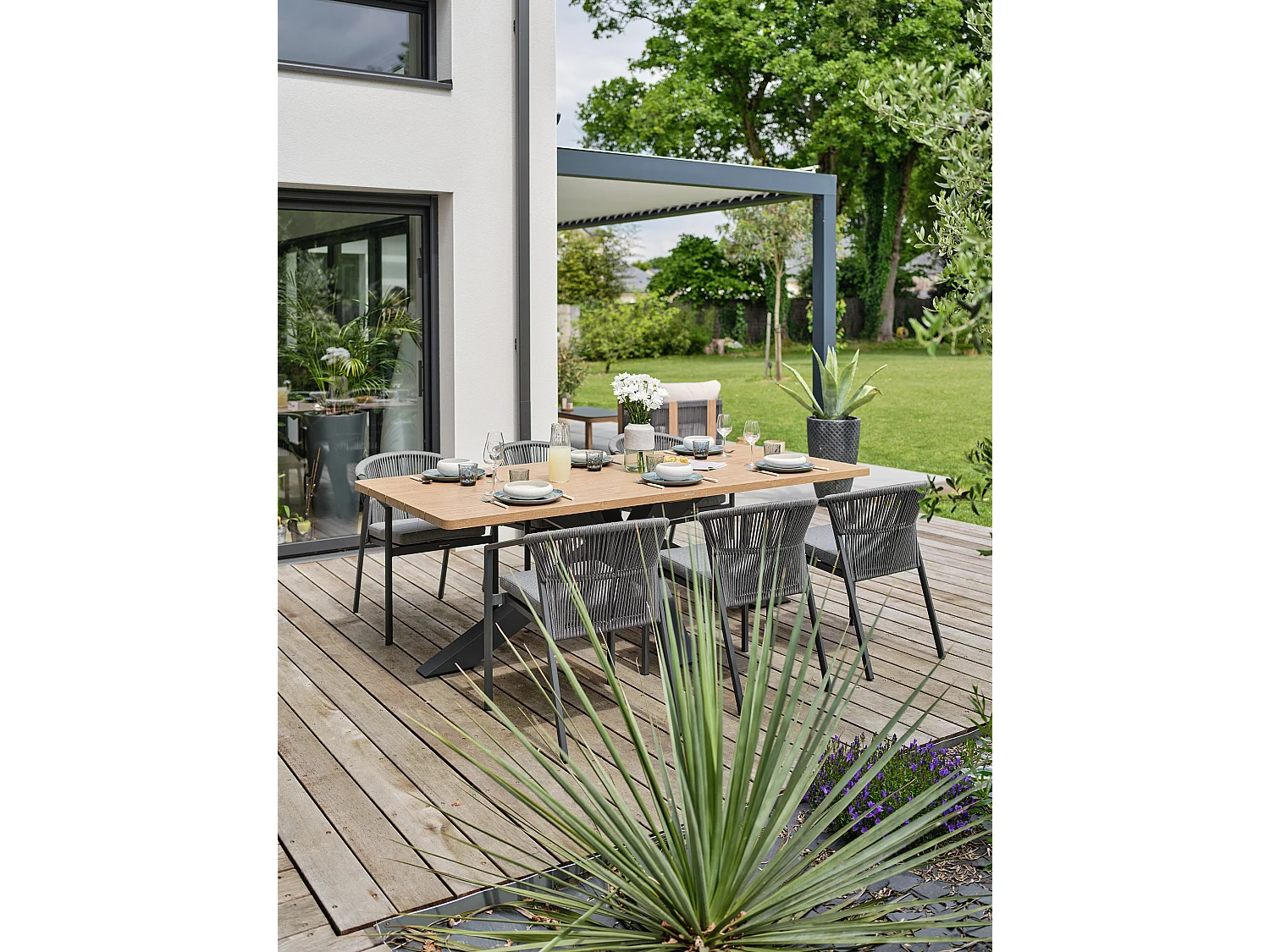 Tuineetset 6 personen - Antraciet - KELIA