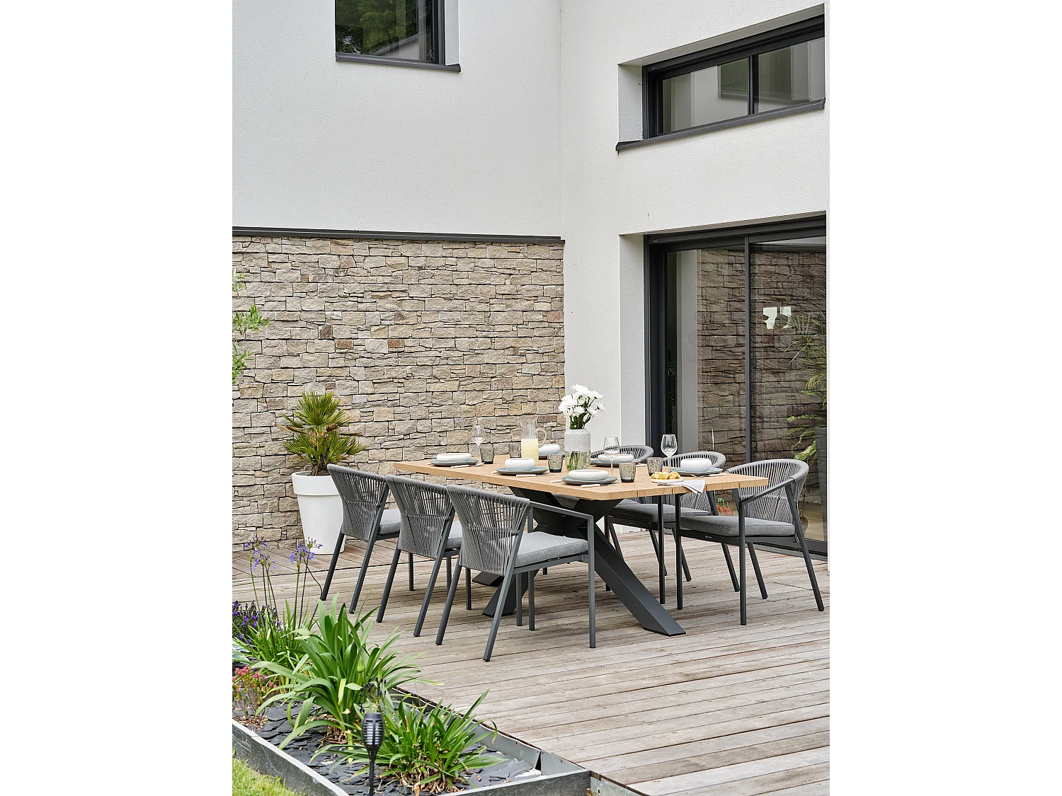 Tuineetset 6 personen - Antraciet - KELIA