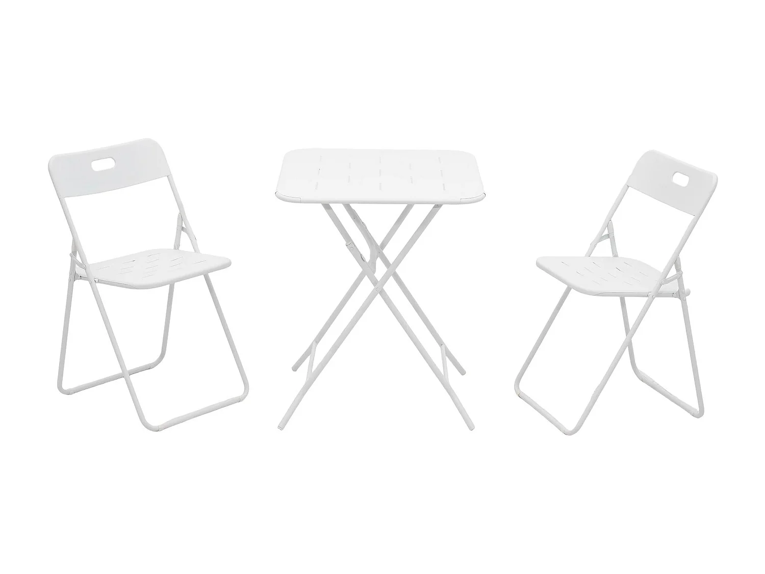 Set 3 pièces pliable : 2 chaises + 1 table, gain de place, confortable pour balcon, terrasse ou jardin – Brise d'Été