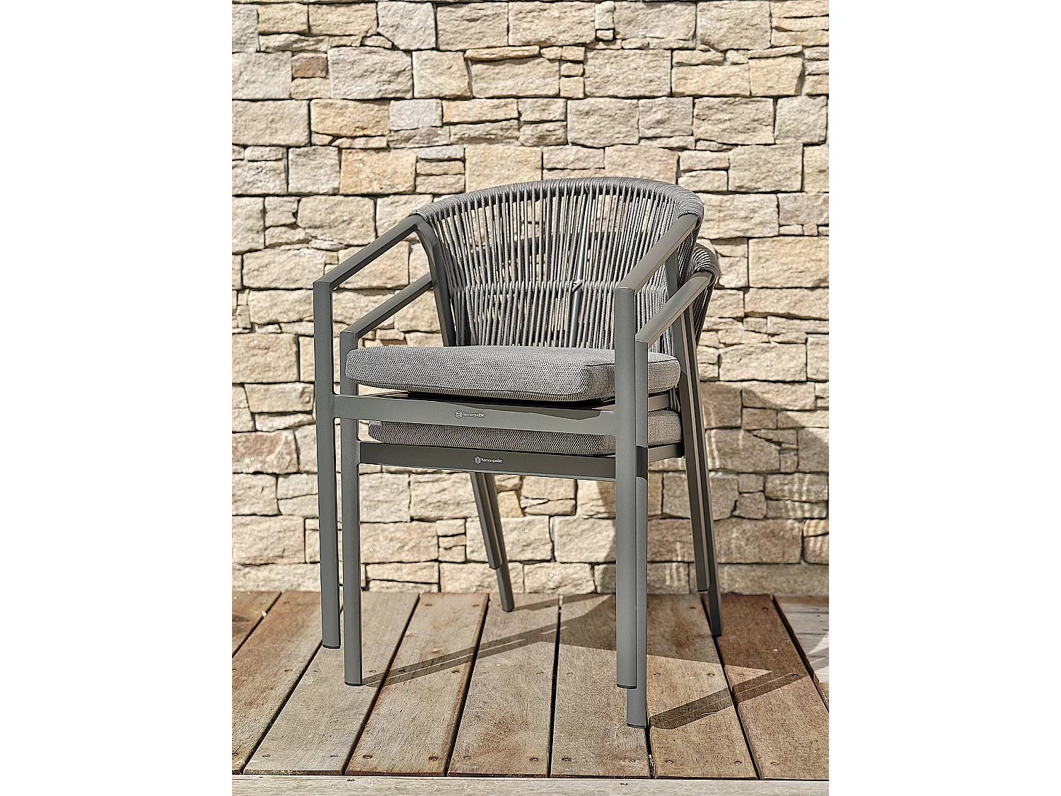 Lot de 2 Fauteuils de jardin - Gris anthracite - GAMBI