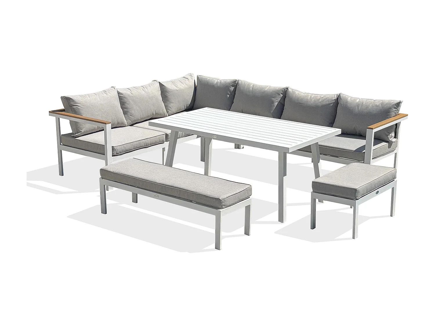 Ensemble repas de jardin 9 places - Blanc - MAJARI