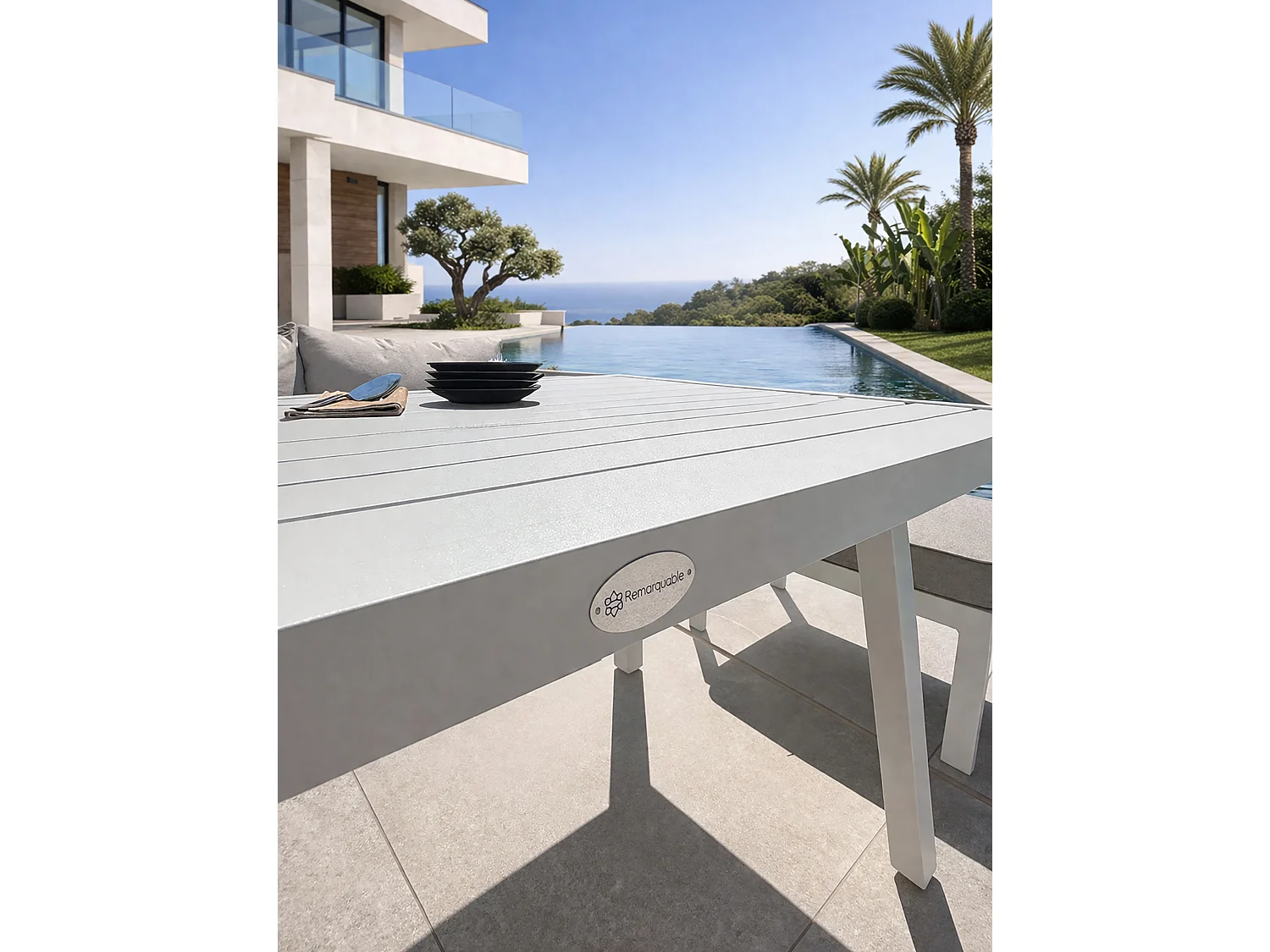 Ensemble repas de jardin 9 places - Blanc - MAJARI