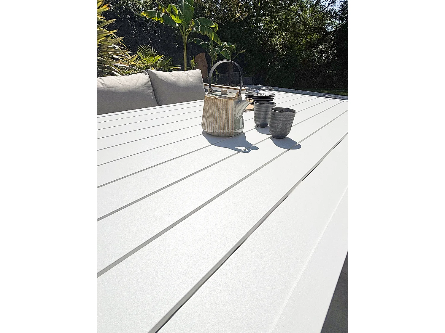 Ensemble repas de jardin 9 places - Blanc - MAJARI