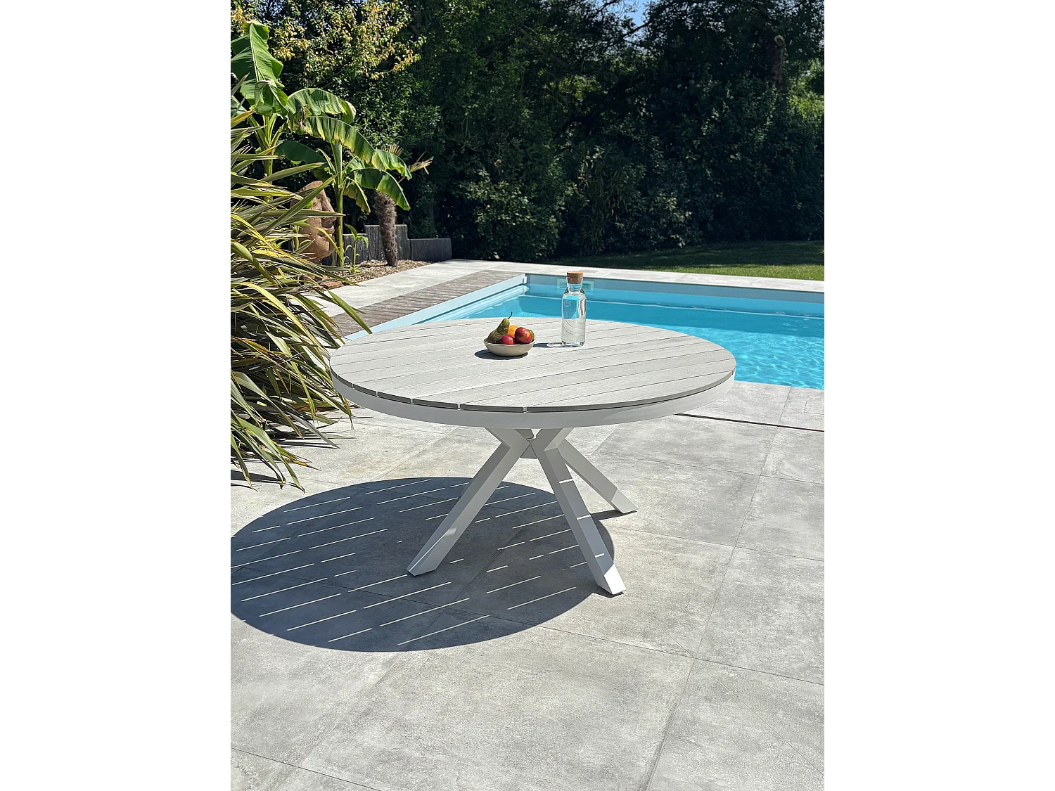 Table de jardin 6 places - Blanc - ELBA