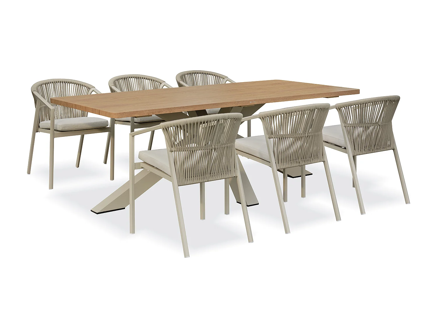 Ensemble repas de jardin 6 places - Grège - KELIA