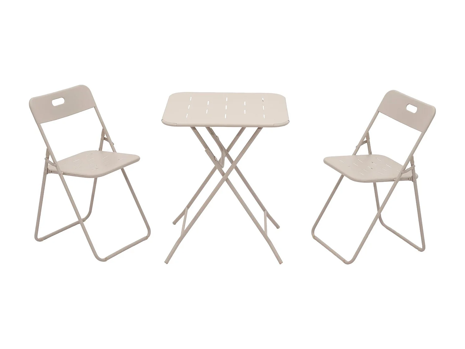 Set 3 pièces pliable : 2 chaises + 1 table, gain de place, confortable pour balcon, terrasse ou jardin – Brise d'Été