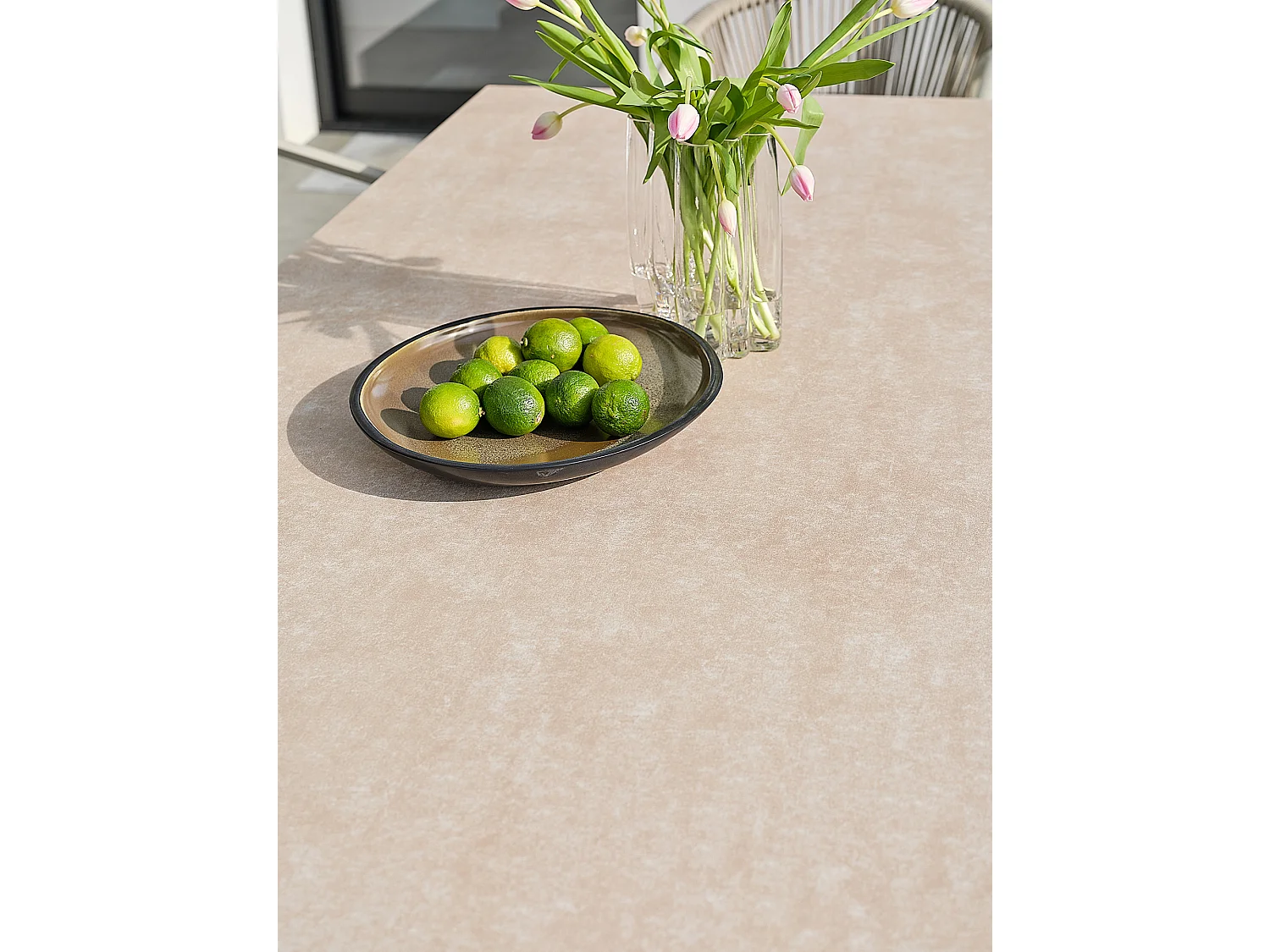 Table de jardin 8 places en Céramique sur verre - Grège - TIGUA