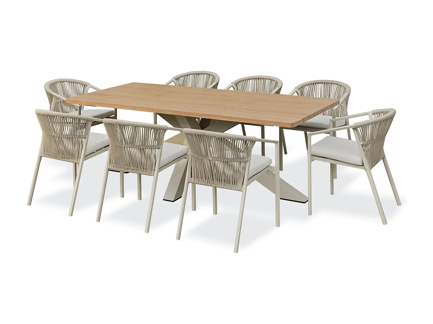 Ensemble repas de jardin 8 places - Grège - KELIA