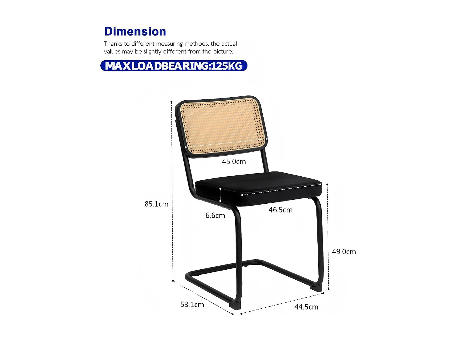 Lot de 2 chaises cantilever style Bauhaus, design moderne confortable et stable – chaise salle à manger, salon, bureau, café, intérieur contemporain