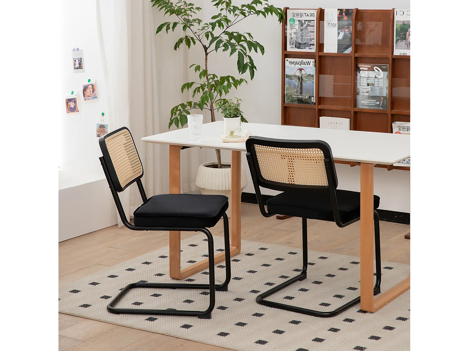 Lot de 2 chaises cantilever style Bauhaus, design moderne confortable et stable – chaise salle à manger, salon, bureau, café, intérieur contemporain