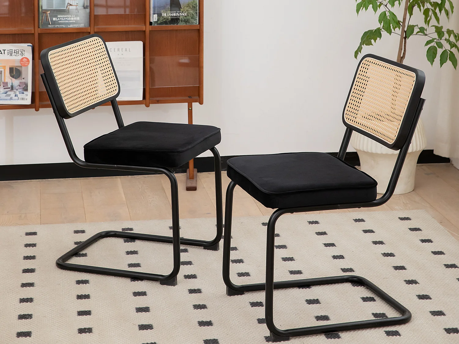 Lot de 2 chaises cantilever style Bauhaus, design moderne confortable et stable – chaise salle à manger, salon, bureau, café, intérieur contemporain