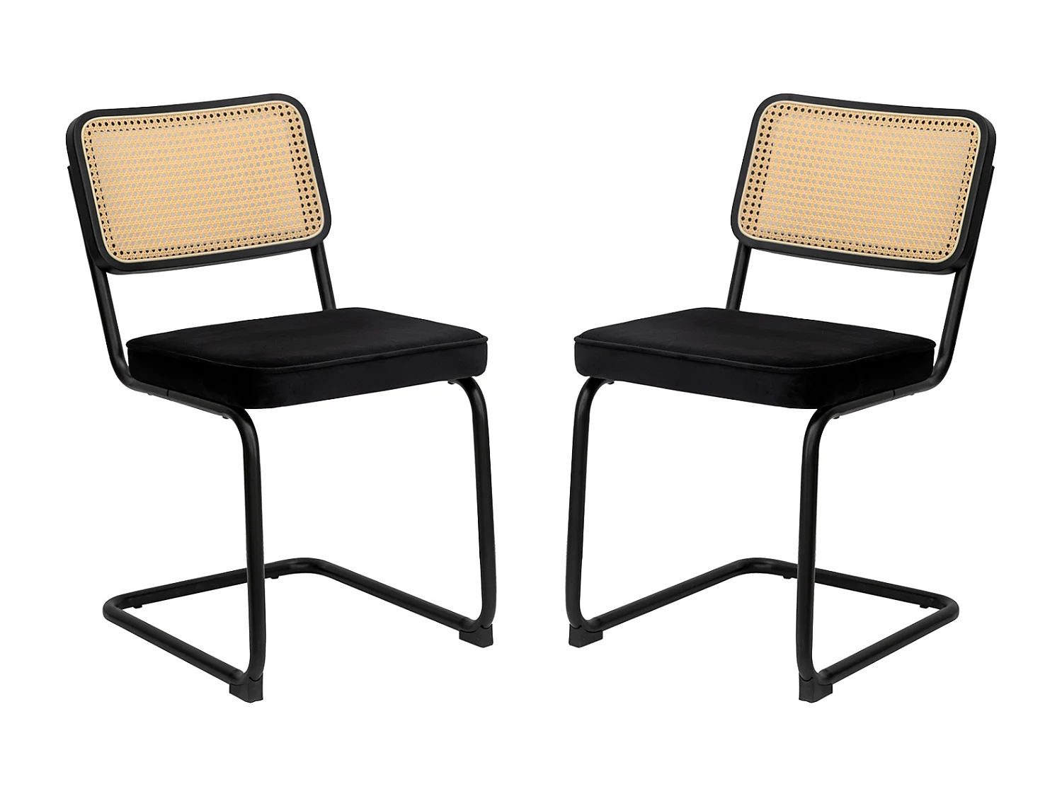 Lot de 2 chaises cantilever style Bauhaus, design moderne confortable et stable – chaise salle à manger, salon, bureau, café, intérieur contemporain