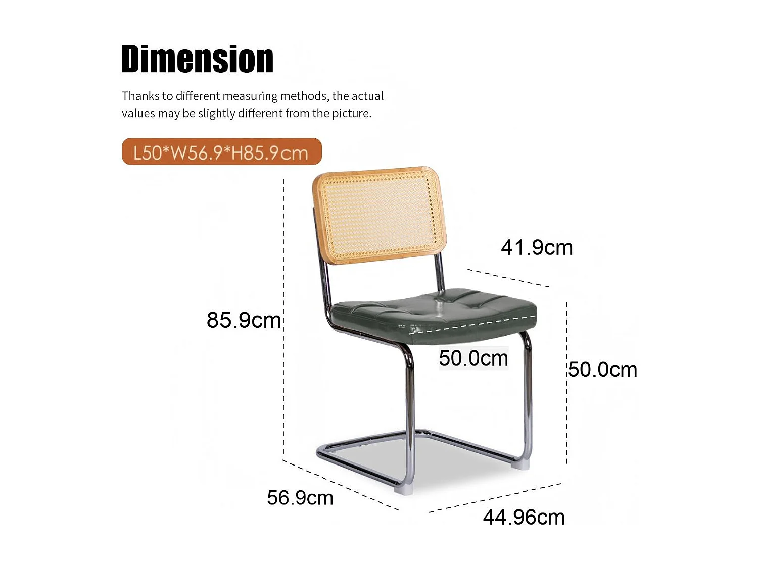 Lot de 2 chaises cantilever style Bauhaus, design moderne confortable et stable – chaise salle à manger, salon, bureau, café, intérieur contemporain