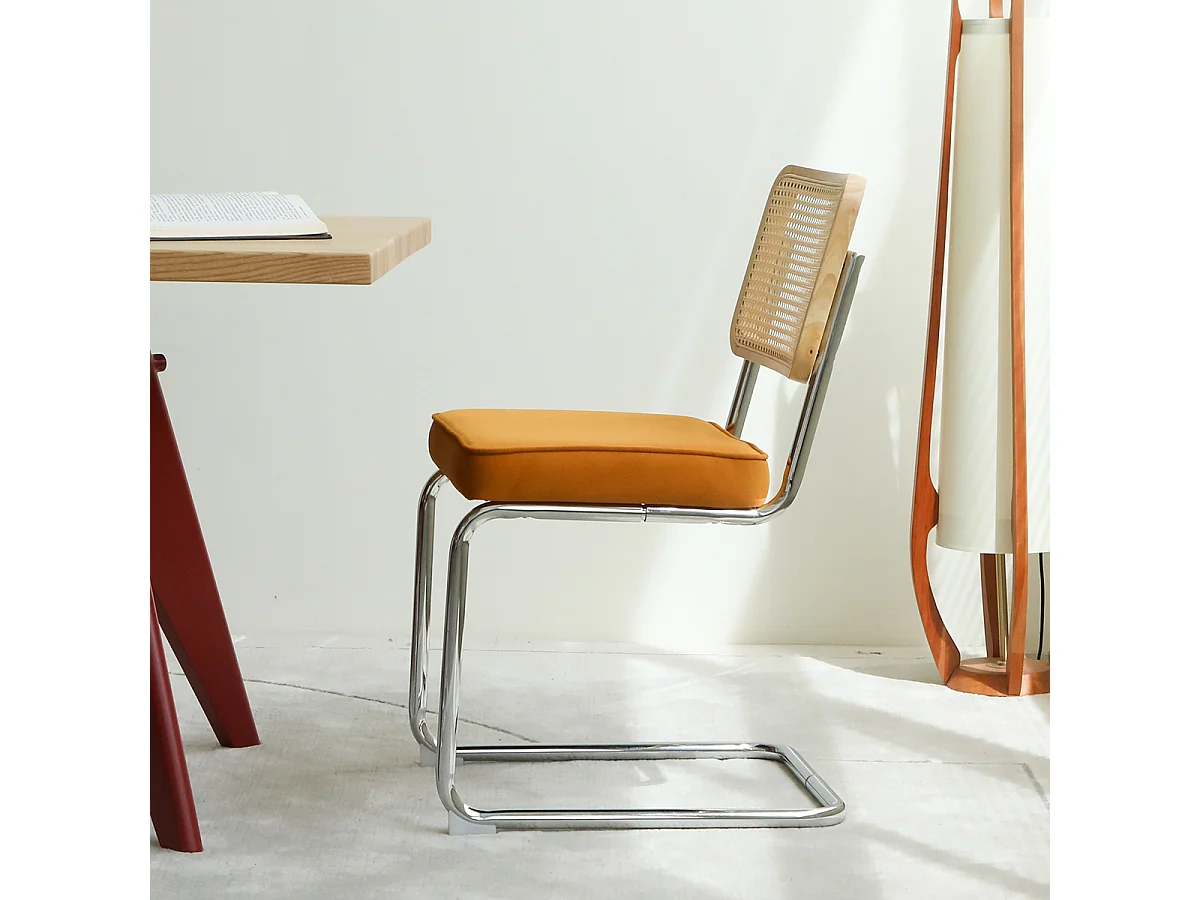 Lot de 2 chaises cantilever style Bauhaus, design moderne confortable et stable – chaise salle à manger, salon, bureau, café, intérieur contemporain
