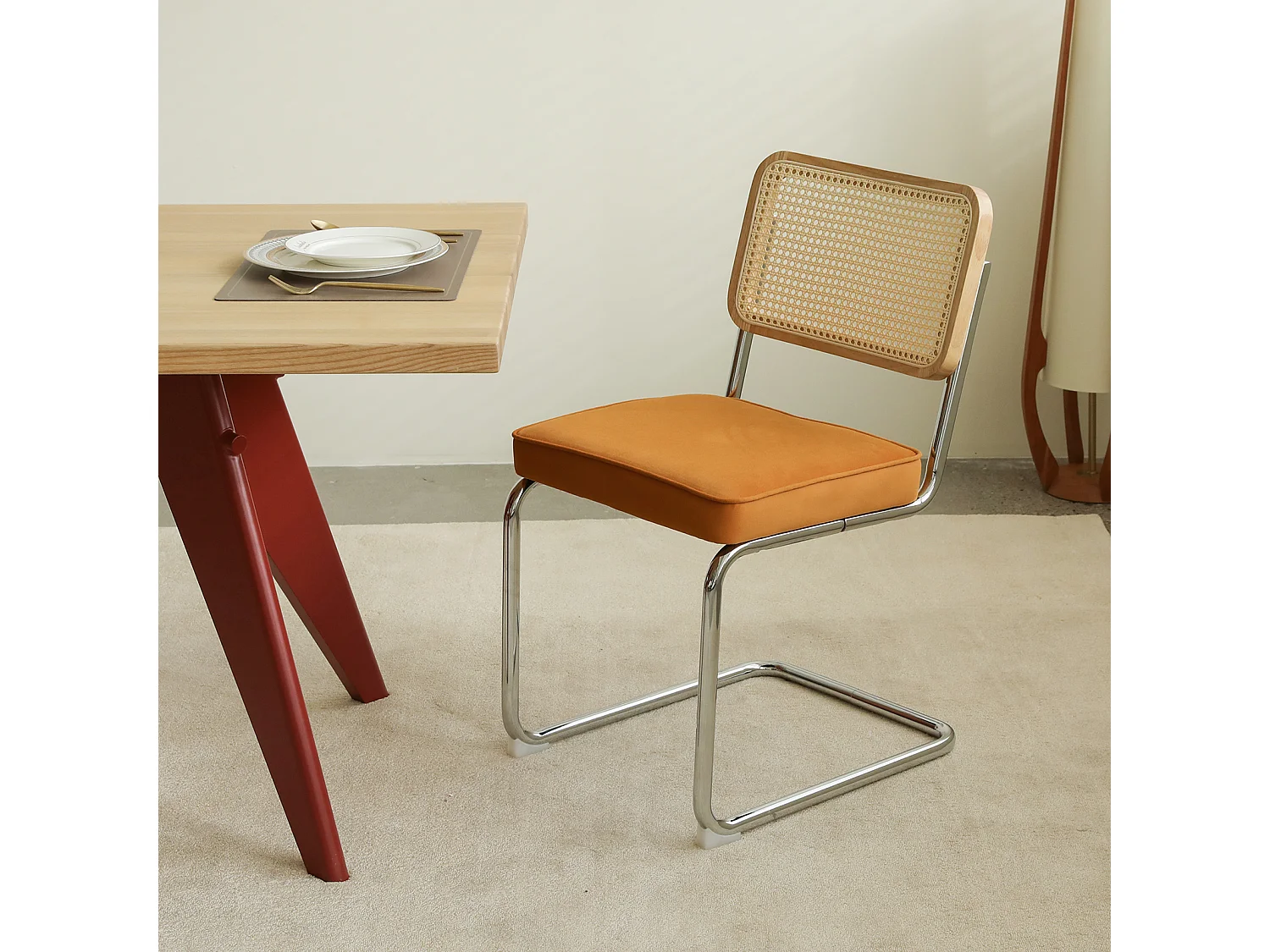 Lot de 2 chaises cantilever style Bauhaus, design moderne confortable et stable – chaise salle à manger, salon, bureau, café, intérieur contemporain