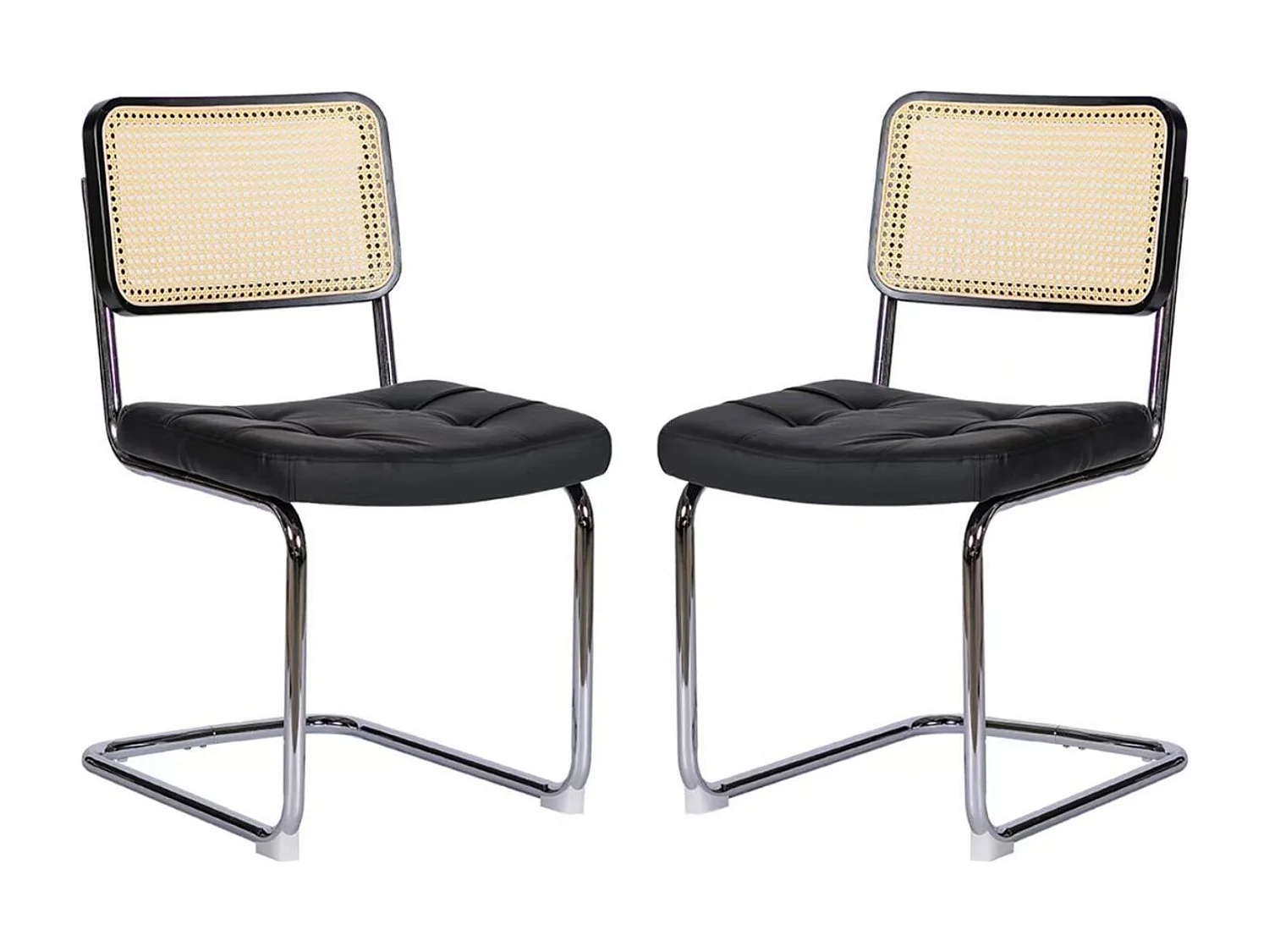Lot de 2 chaises cantilever style Bauhaus, design moderne confortable et stable – chaise salle à manger, salon, bureau, café, intérieur contemporain