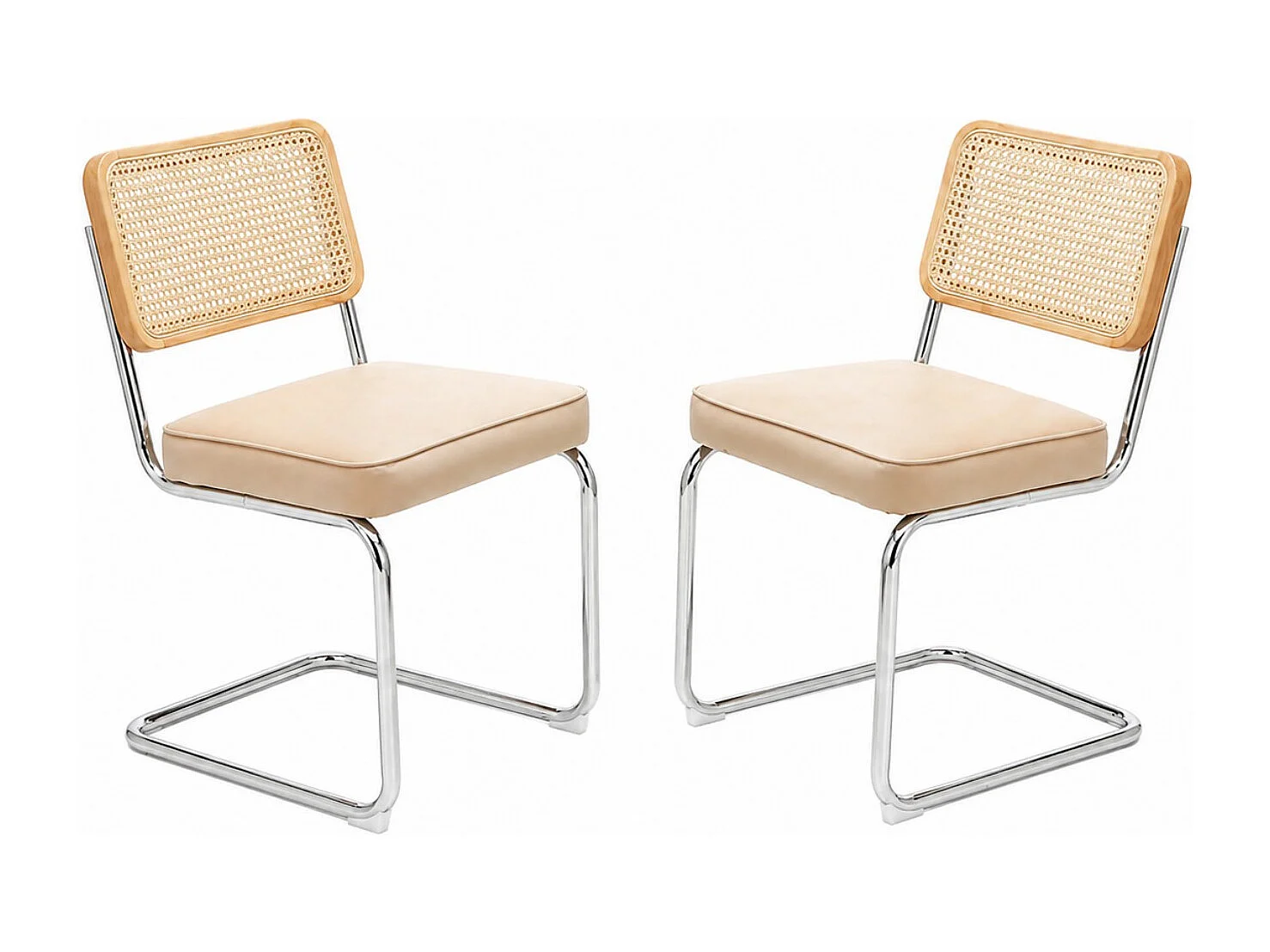 Lot de 2 chaises cantilever style Bauhaus, design moderne confortable et stable – chaise salle à manger, salon, bureau, café, intérieur contemporain