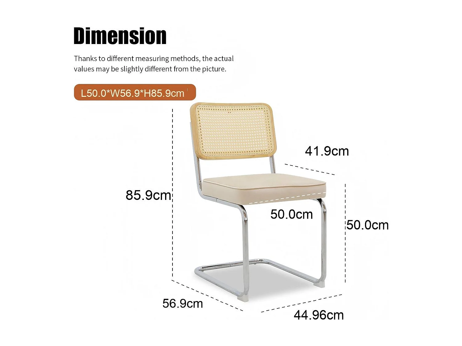 Lot de 2 chaises cantilever style Bauhaus, design moderne confortable et stable – chaise salle à manger, salon, bureau, café, intérieur contemporain