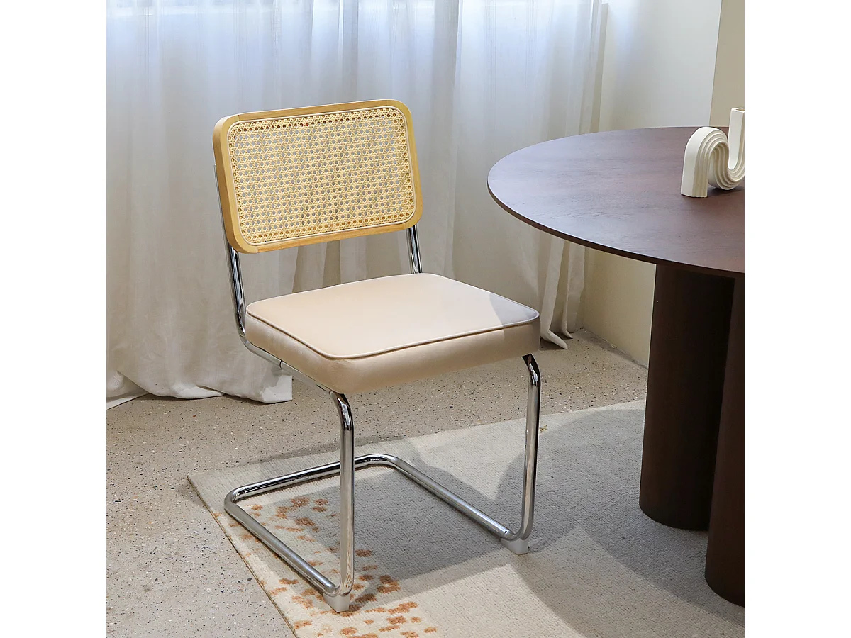 Lot de 2 chaises cantilever style Bauhaus, design moderne confortable et stable – chaise salle à manger, salon, bureau, café, intérieur contemporain