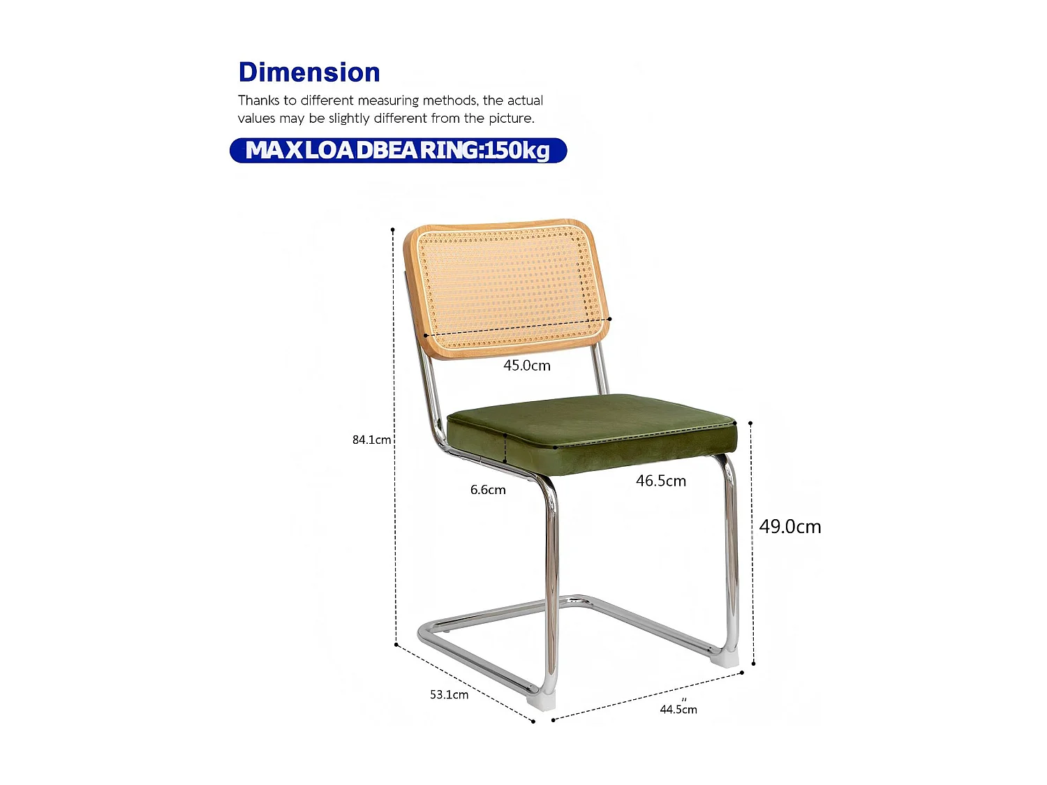 Lot de 2 chaises cantilever style Bauhaus, design moderne confortable et stable – chaise salle à manger, salon, bureau, café, intérieur contemporain