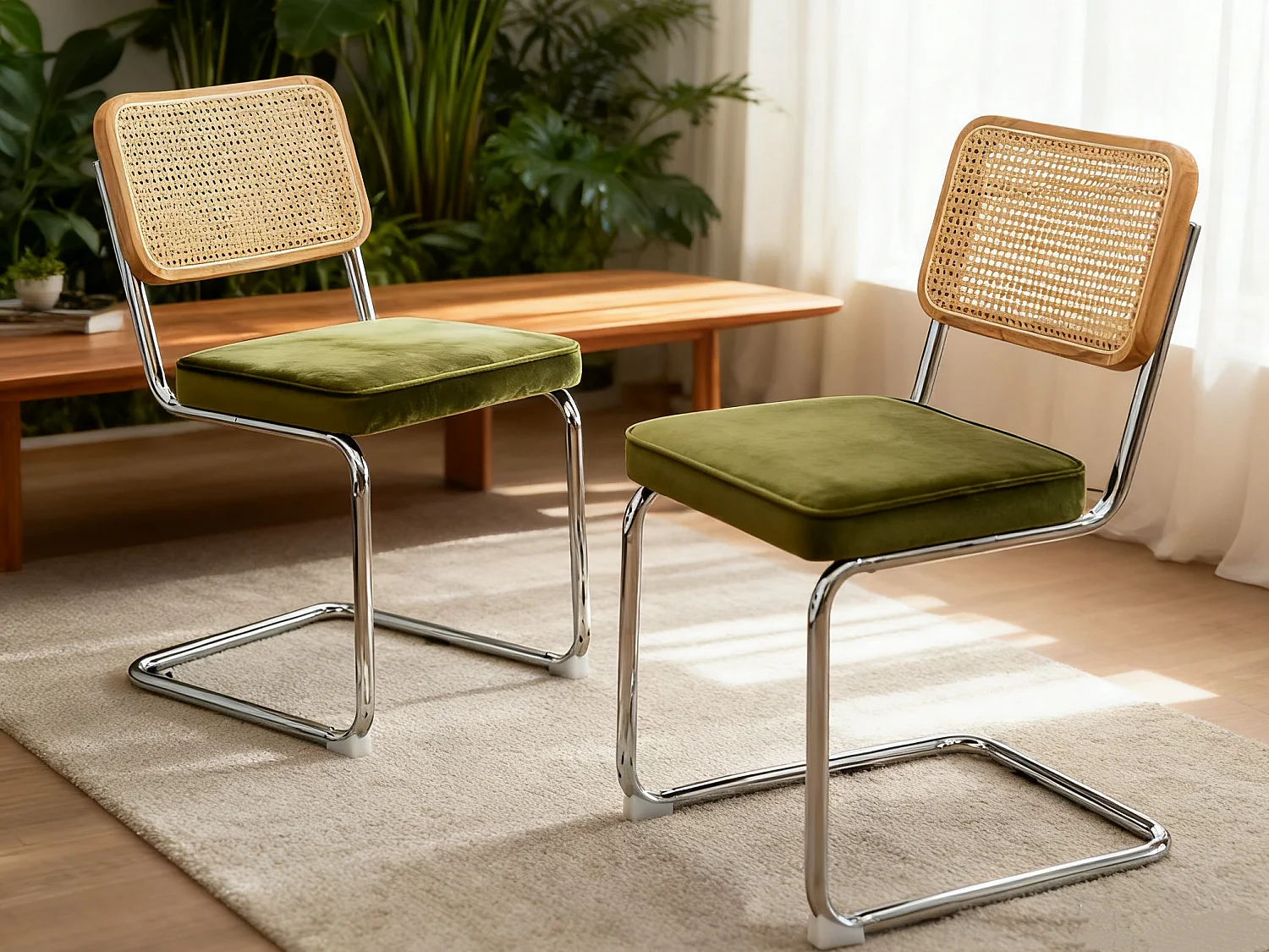 Lot de 2 chaises cantilever style Bauhaus, design moderne confortable et stable – chaise salle à manger, salon, bureau, café, intérieur contemporain