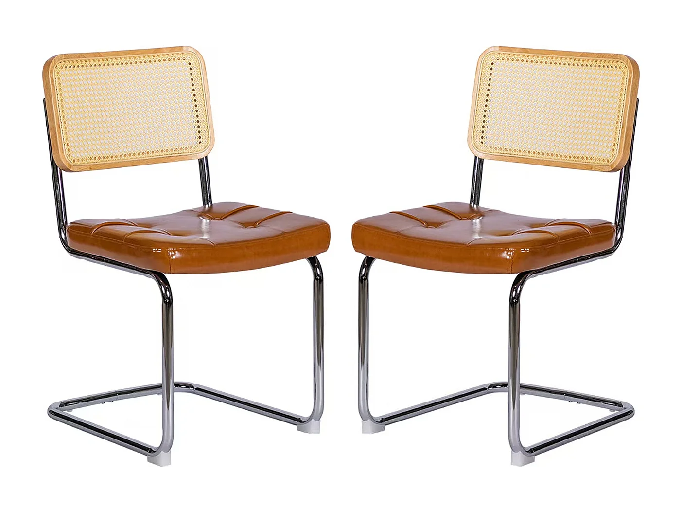 Lot de 2 chaises cantilever style Bauhaus, design moderne confortable et stable – chaise salle à manger, salon, bureau, café, intérieur contemporain