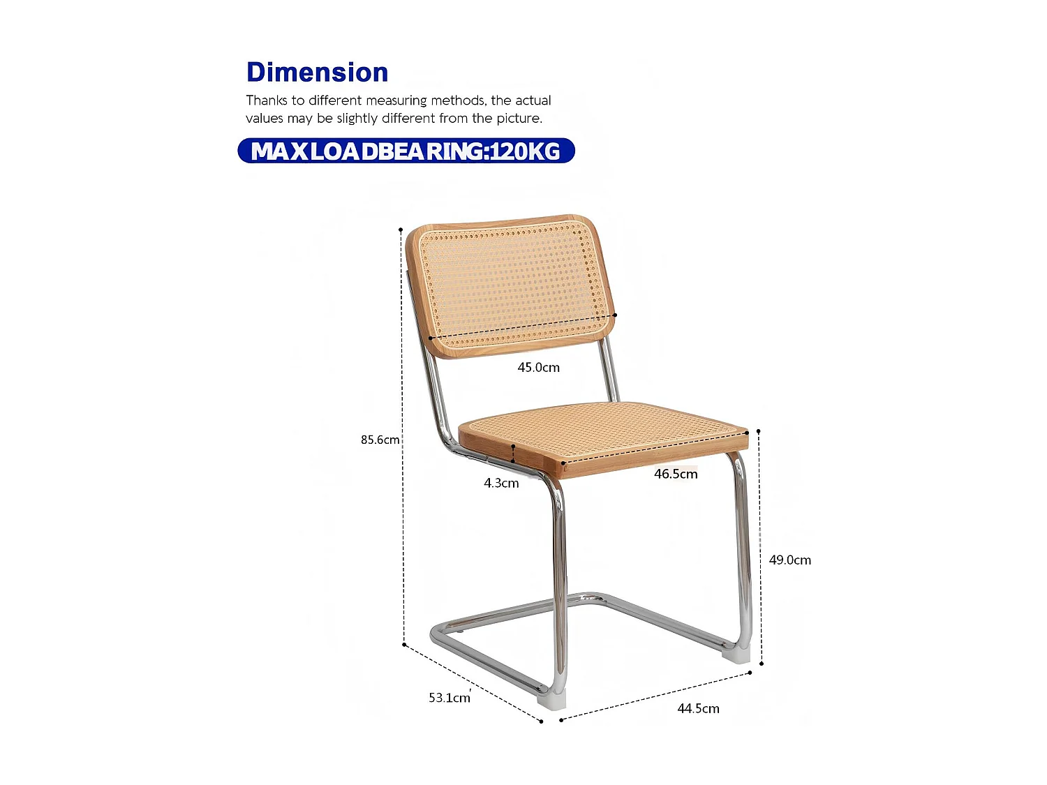 Lot de 2 chaises cantilever style Bauhaus, design moderne confortable et stable – chaise salle à manger, salon, bureau, café, intérieur contemporain
