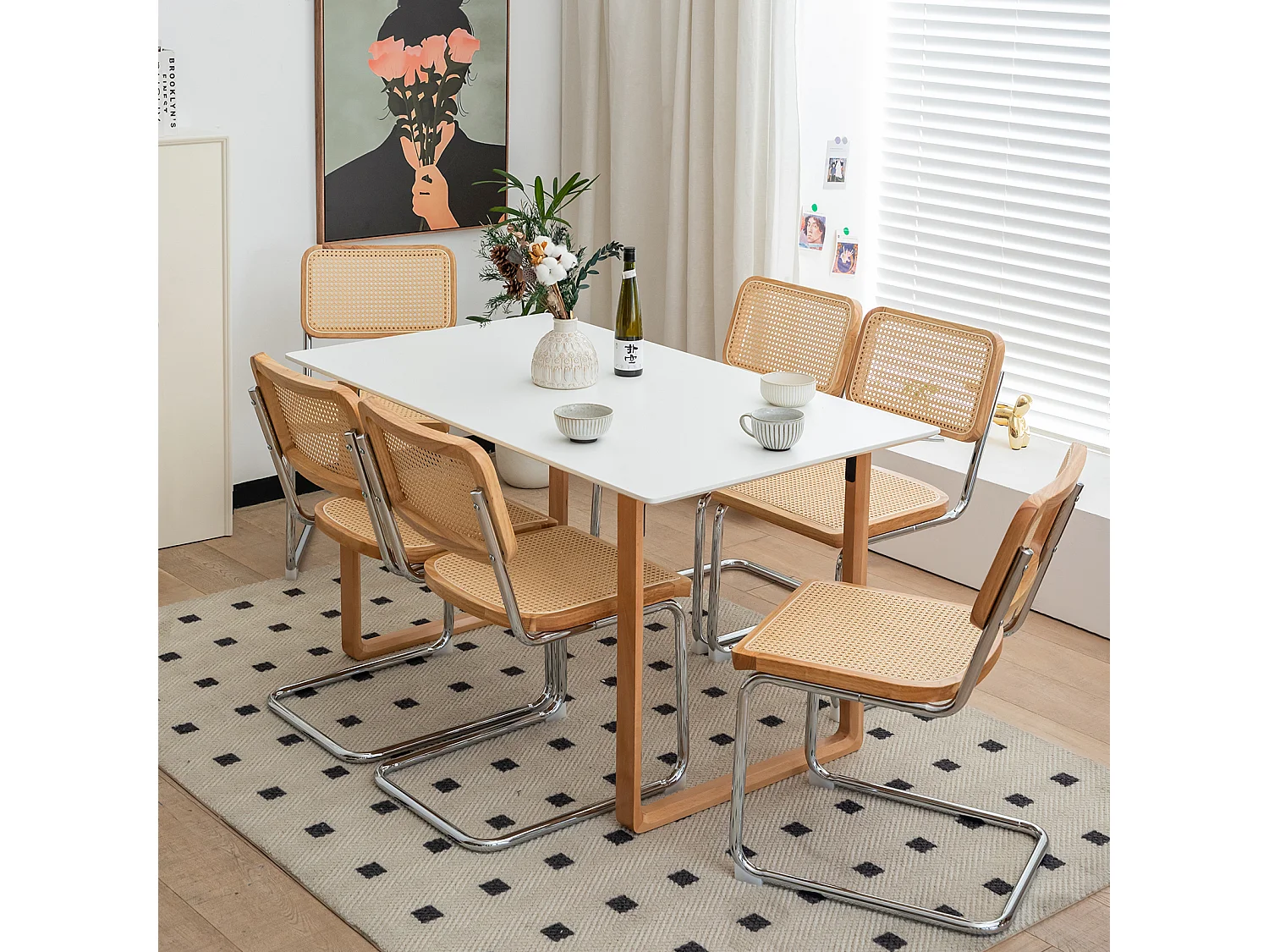 Lot de 2 chaises cantilever style Bauhaus, design moderne confortable et stable – chaise salle à manger, salon, bureau, café, intérieur contemporain