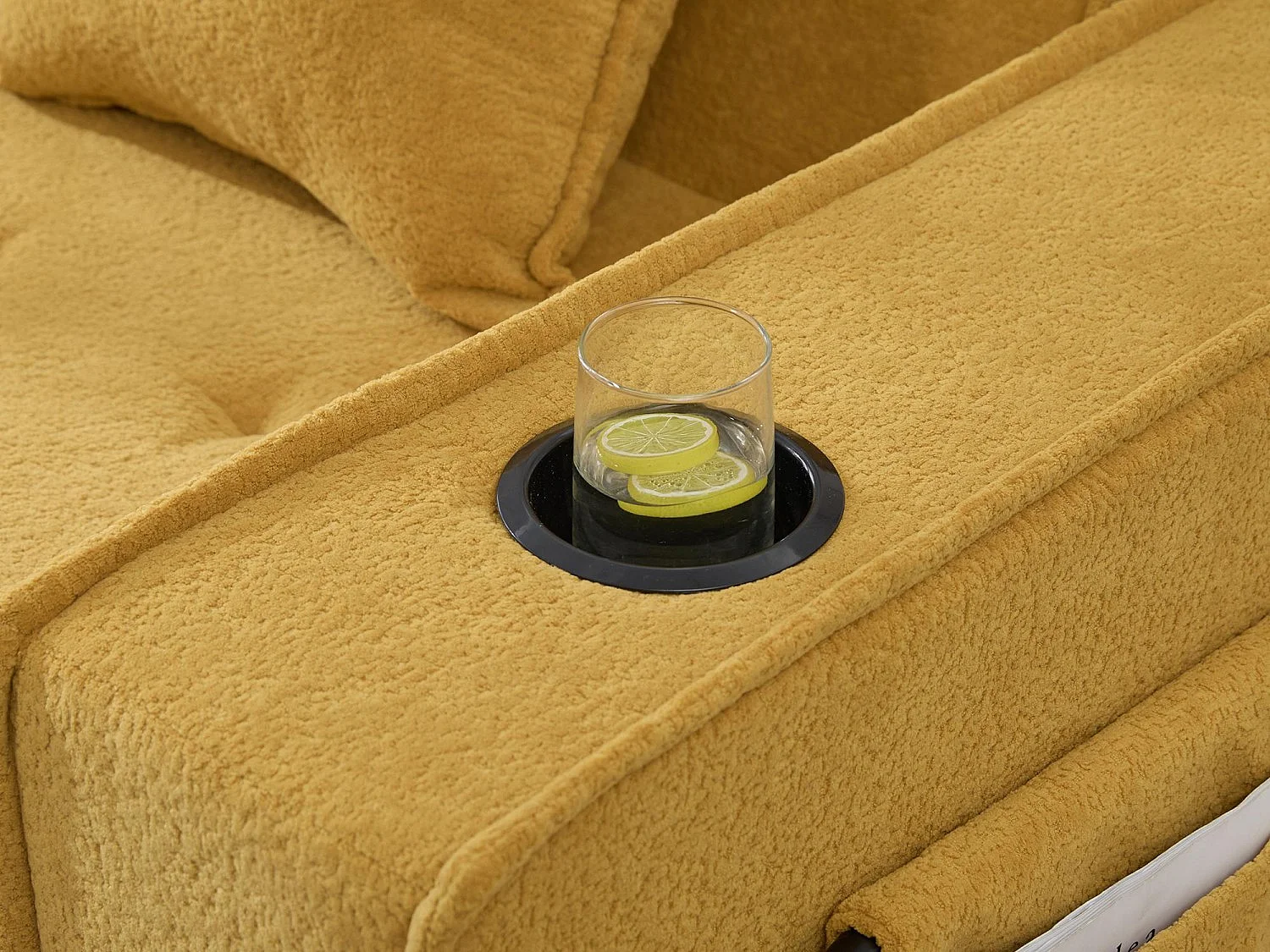 Canapé modulable 2 places convertible lit, mousse haute densité ergonomique, porte-gobelets, rangements, salon chambre bureau