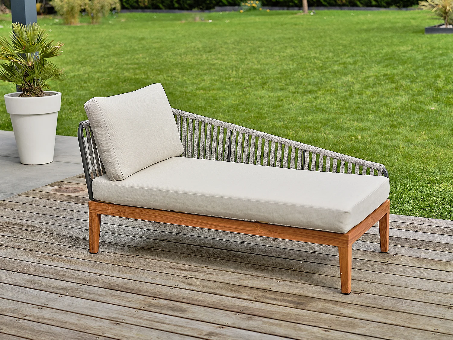 Lage tuinloungeset 4 personen - Houtlook - ALPHI