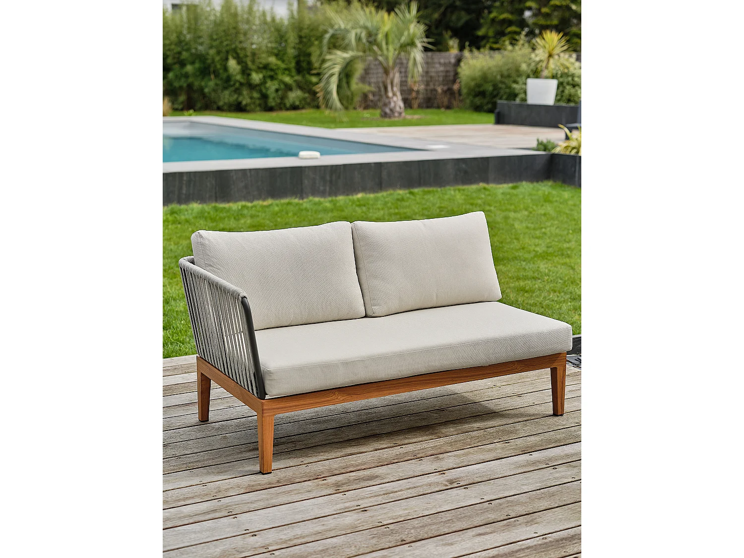 Lage tuinloungeset 4 personen - Houtlook - ALPHI