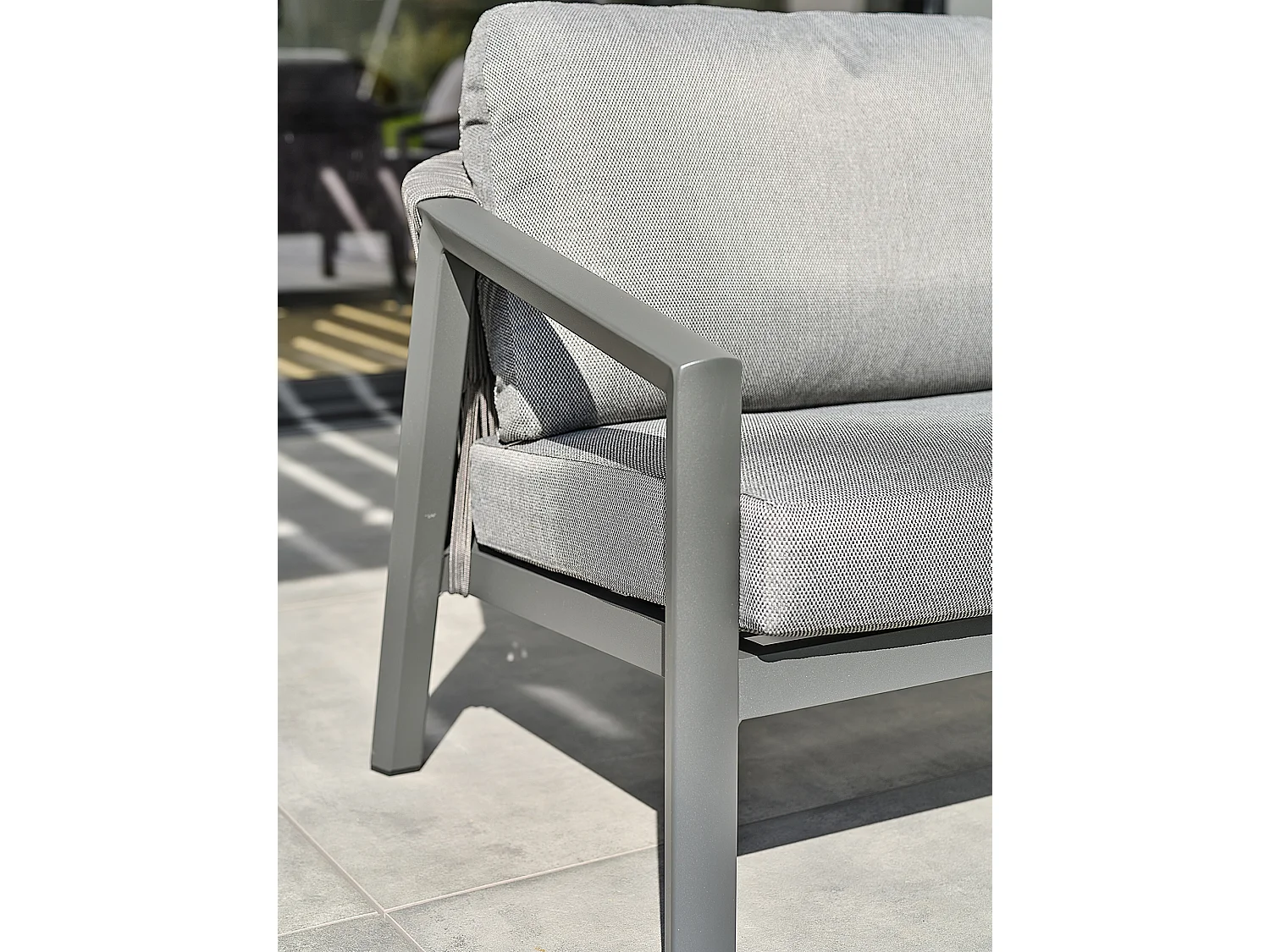 Salon bas de jardin 5 places - Gris anthracite - KELIA
