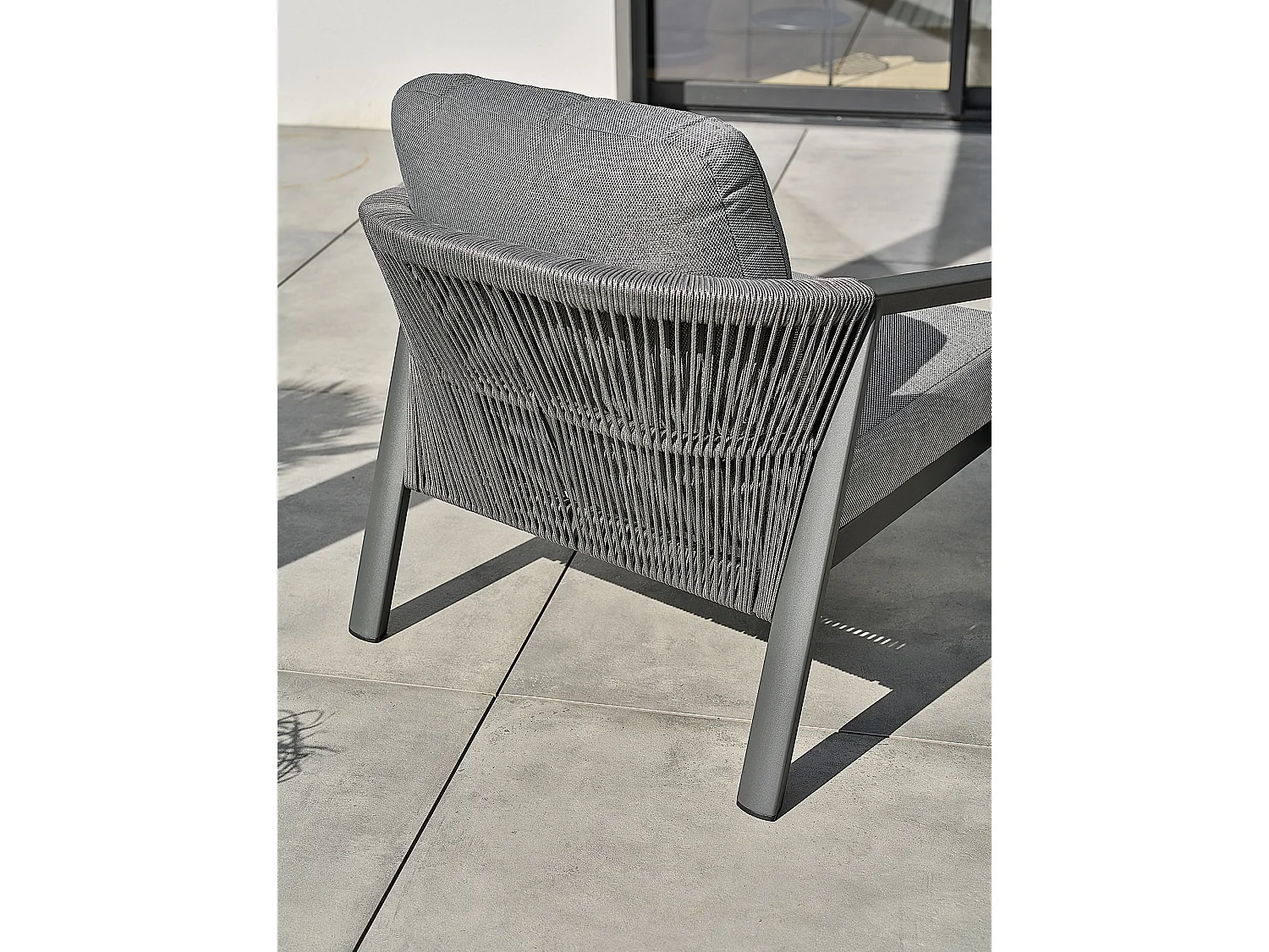 Salon bas de jardin 5 places - Gris anthracite - KELIA
