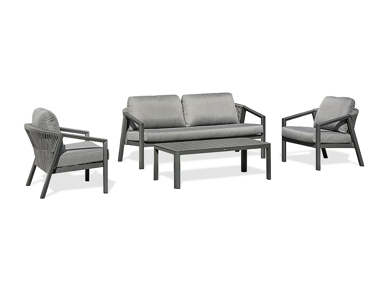 Salon bas de jardin 5 places - Gris anthracite - KELIA